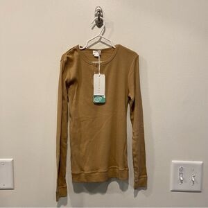 Jamie kay organic cotton modal long sleeve Henley sz 9 years gold new with tag